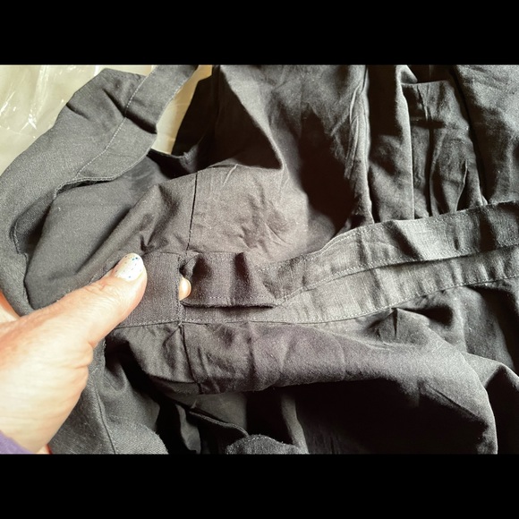 J.Crew linen wrap dress black J4732 - Picture 4 of 6